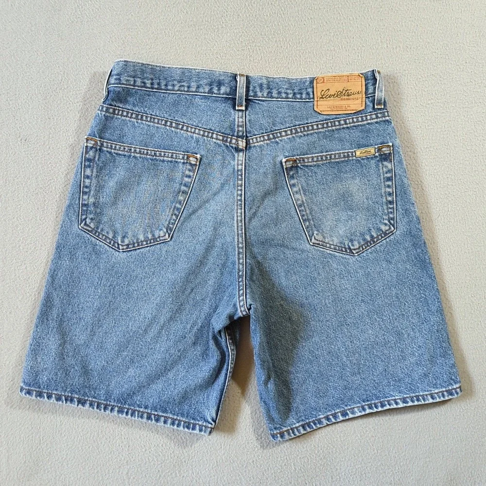 Levis Signature Denim Shorts Mens 34‎ Blue Relaxed Fit Cotton Y2K VTG
